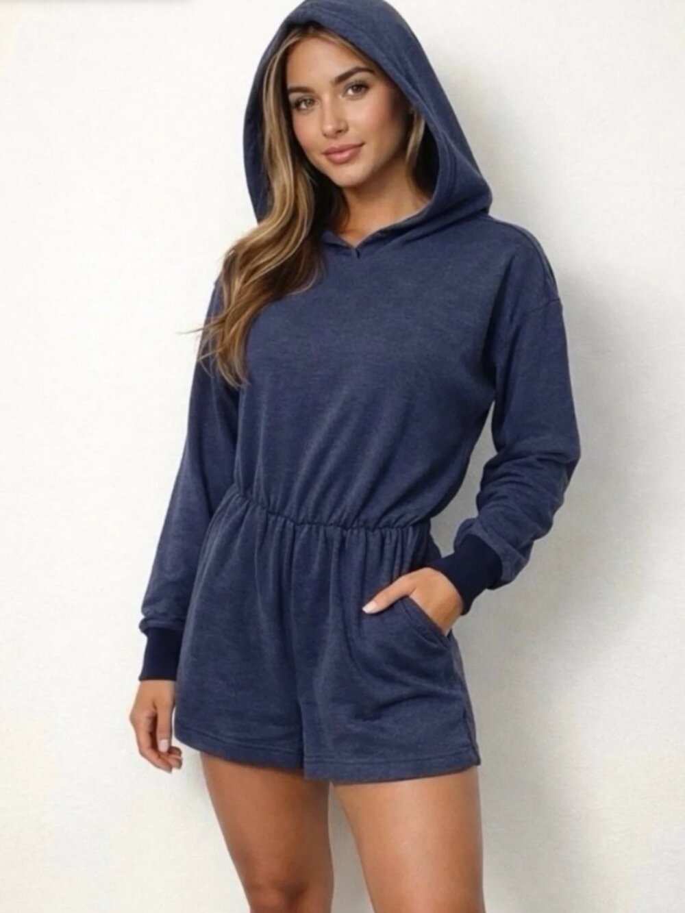 NWOT Free People Blue Open Back Such A Flirt Romper XS